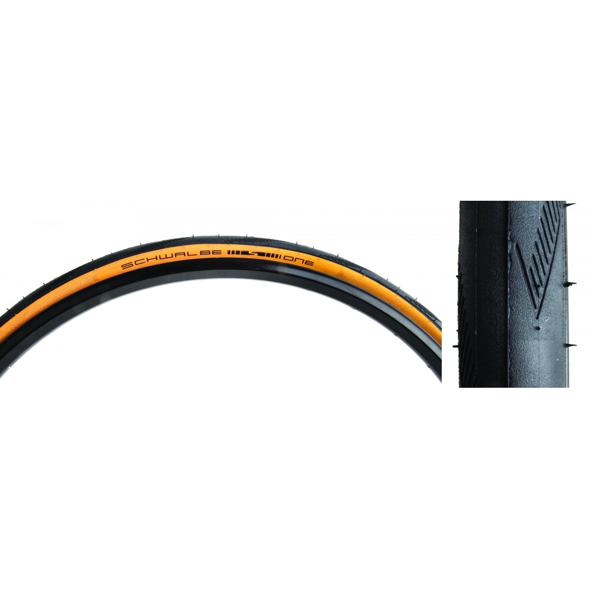 Schwalbe One Tire - 700 x 25, Clincher, Folding, Black/Tan, 