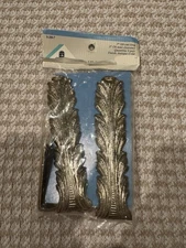 Vintage Pair Of Graver Leaf Curtain Holdbacks