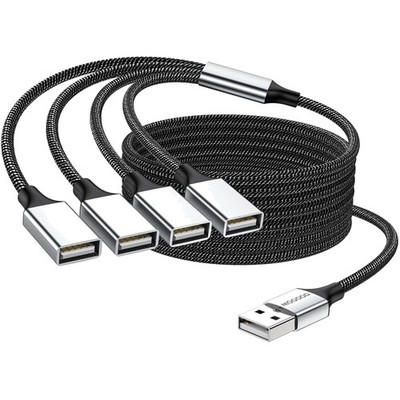 USB Splitter 4-in-1, Multiport Kabel, für PC, Auto, TV, 5V, USB A