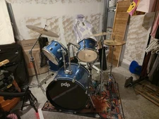 PDP CenterStage 5-Piece Drum Set with with added hardware cymbals, stands, mics