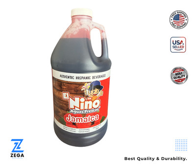 Jamaica Syrup ( Hibiscus )  EL NIÑO Concentrate 64oz Makes 4 Gallons Drink Mix