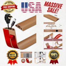 Durable PVC Cable Management Floor Cover - Elegant Light Brown Design