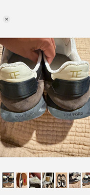 Tom Ford Men s Suede Colorblock Lace-Up Sneakers Brown/White/Black US 13