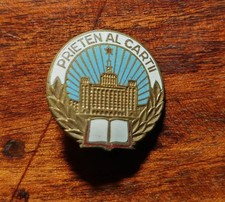Rum&auml;nien Abzeichen 1964 PRIETEN AL CARTII emailliert Romania badge communist