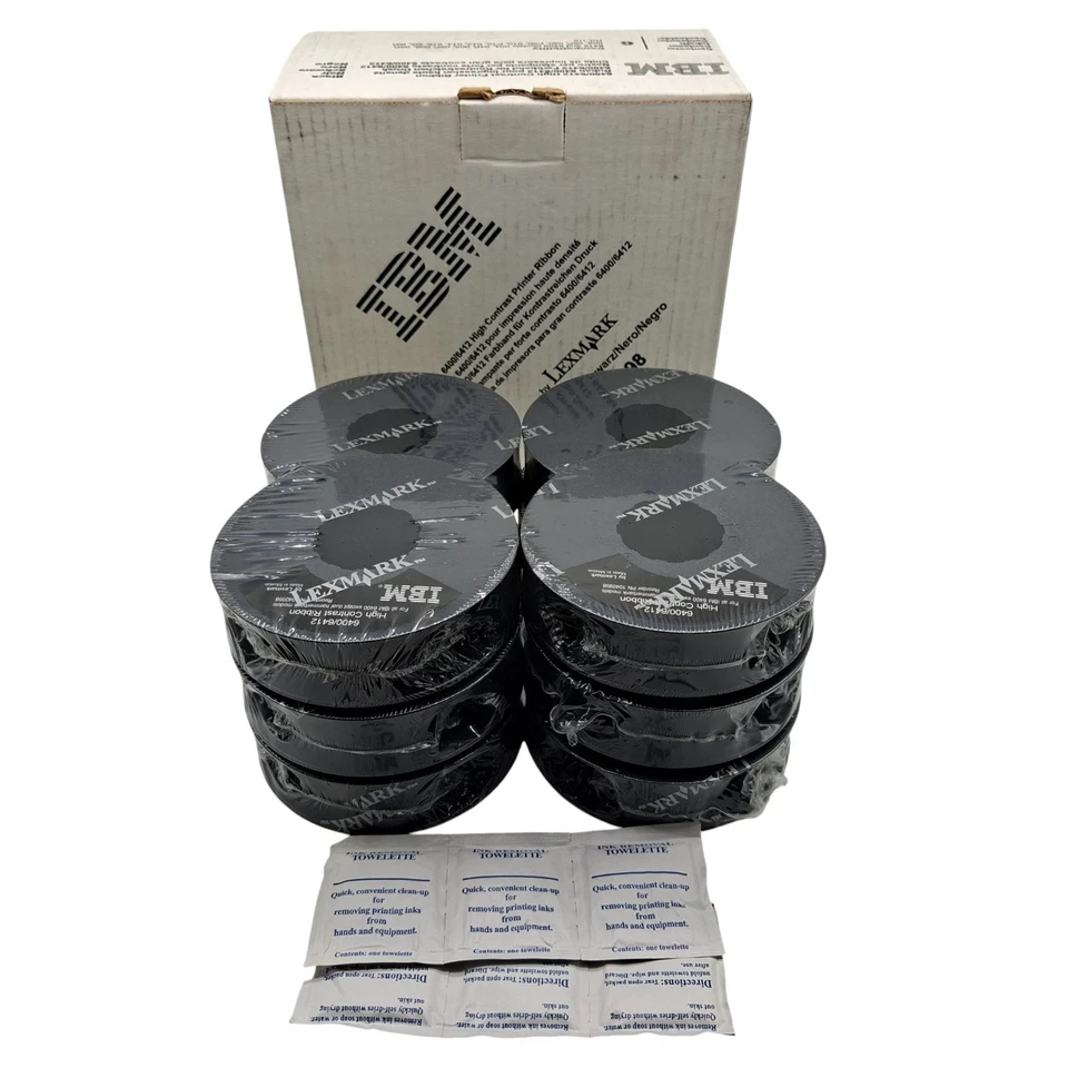 6x Lexmark IBM Black 6400-6412 High Contrast Printer Ribbons 1040998 Original - Image 4 of 4
