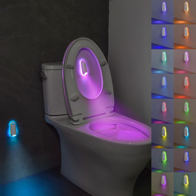 HOTUT Toilet Night Lights 2 Pack, Motion Sensor 16 Colors Changing Bowl inside T