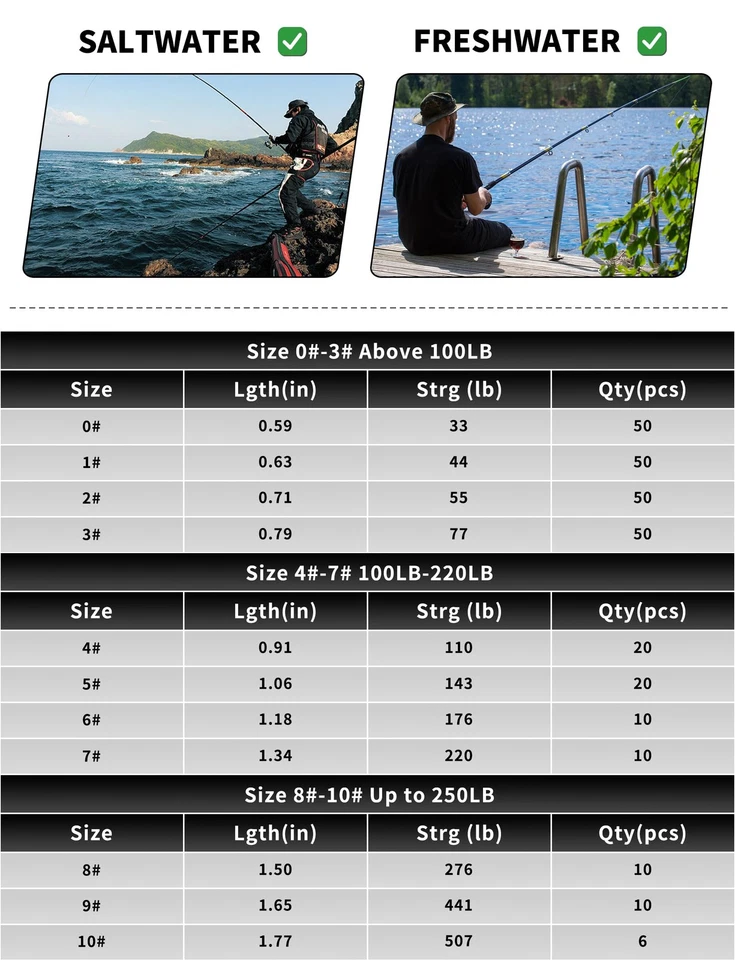 Heavy Duty Ball Bearing Rolling Swivels Solid Ring Stainless Fishing Connector - Image 2 of 4