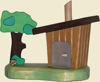 RäUcherhaus Stall Mit Baum Seiffen RäUchermann Weihnachten Erzgebirge Schnee