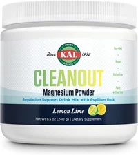 Kal Cleanout Magnesium Powder, Lemon Lime, 8.5 oz (240 g)