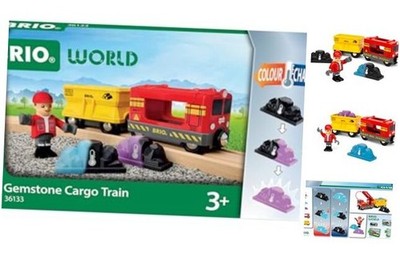 World Gemstone Cargo Train - 5-Piece Wooden Cargo Train with Color-Changing