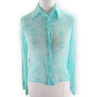 Valentino Jeans Silk Blouse Size S Blue Button Front Shirt