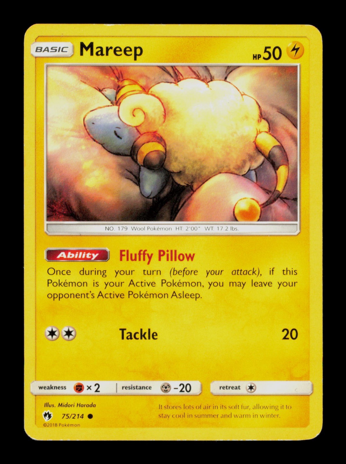 Mareep 75/214 Pokemon Lost Thunder Trading Card TC