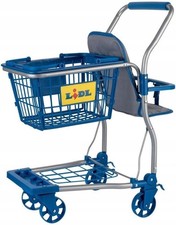 Playtive Spielzeug Einkaufswagen LIDL mit Einkaufskorb und Puppen/Kindersitz