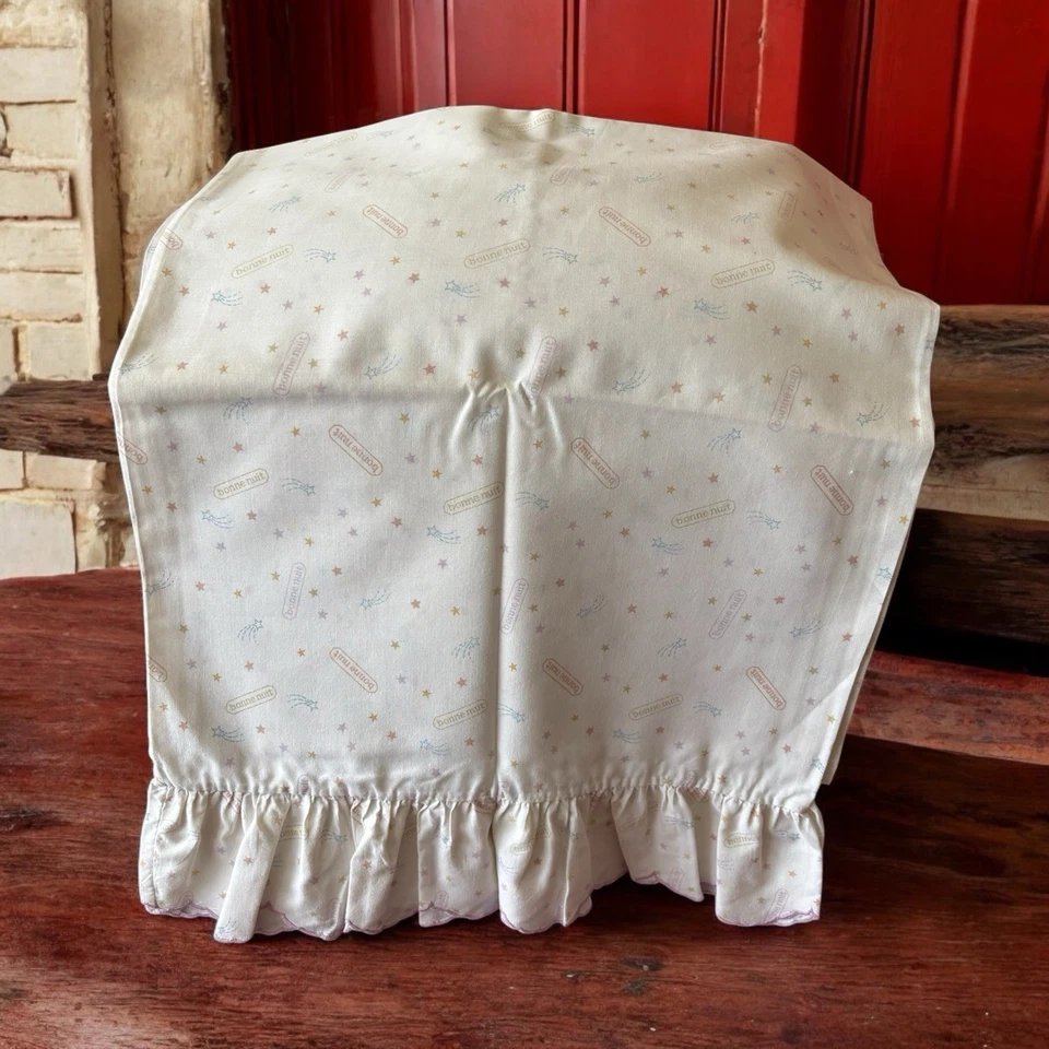 Taie de traversin vintage enfant étoiles filantes “bonne nuit” 184x40 cm - Photo 2/4
