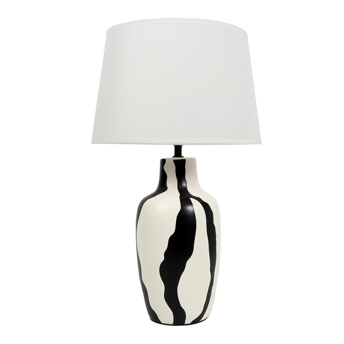 Zebra Table Lamp Striking Design with Contrasting White Shade