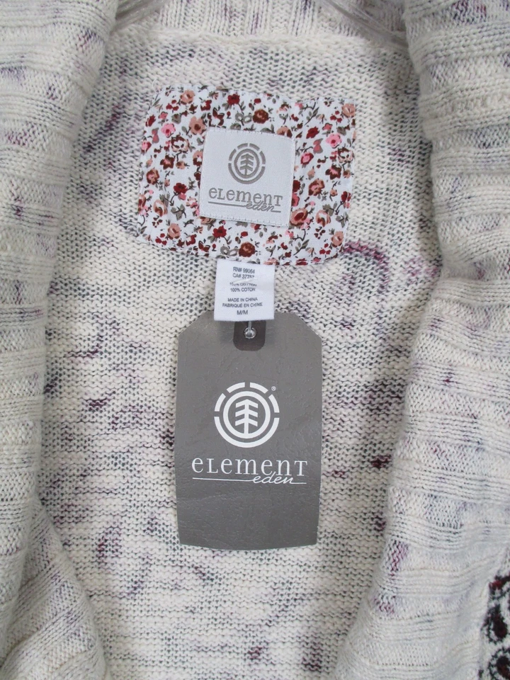 Womens Cardigan Medium Open Front Shawl Collar Cotton Paisley Maroon Red Boho - Image 4 of 4