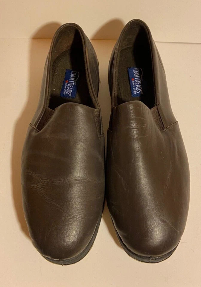 Foamtreads Doral Men's Brown Leather Slippers Indoor/Outdoor Sole Comfort 8W - Image 2 of 4