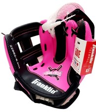 Franklin My First Teeball Glove Left- Handed, Easy Closure, 8.5" Pink, New Girls