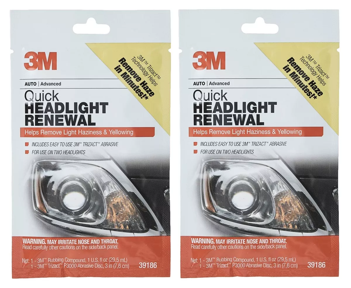 3M Quick Headlight Renewal, Helps Remove Light Haziness and Yellowing in  Minutes