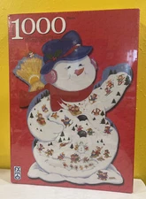 New FX Schmid Puzzle Shaped Snowman Winter Carnival Almost 3 Feet Tall