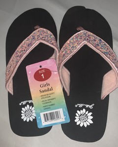 kids yellow box flip flops