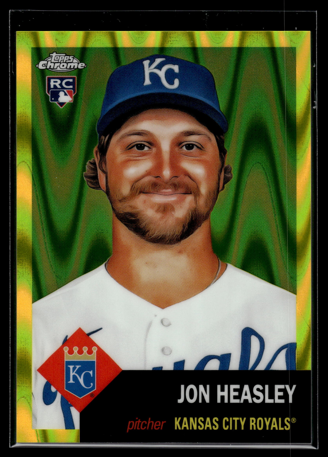 Jon Heasley 2022 Topps Chrome Platinum Yellow RayWave Card /250 #266