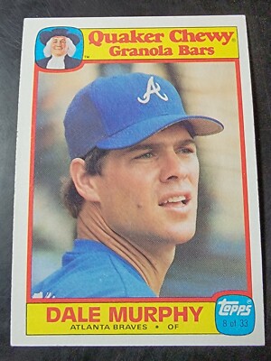 1986 Topps Quaker Chewy Granola Bars #8 Dale Murphy 