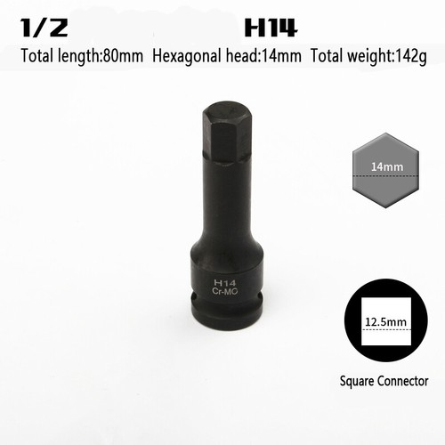 1/2″ Drive Impact Hex Bit Socket Allen Key 80mm Long Hex Socket Cr-Mo - Afbeelding 9 van 12