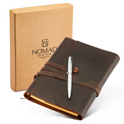 Premium Leather Journal for Men Women - Refillable Leather Notebook Cover wit...