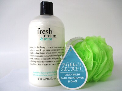 Philosophy Fresh Cream + Mint 3-in-1 Shampoo Shower Gel Bath 16 oz + FREE GIFT