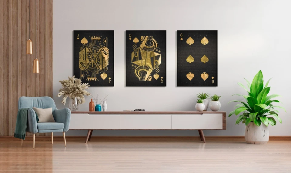 Jack of Pikes poker poster — Golden playing cards print, aesthetic wall art - Image 2 of 4