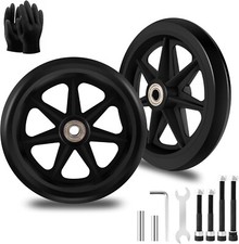 2Pcs 6 Inch Replacement Wheelchair Wheels for Walkers - Environmentally Frien...