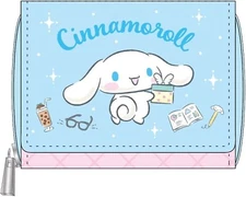 Sanrio Characters Cinnamoroll Milk Mini Wallet Card & Coin Case Blue New Japan