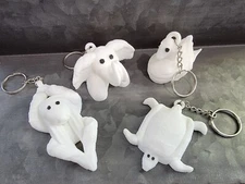 3D Printed Cruise Towel Animals Key Chain, Elephant, Monkey, Turtle, Swan, Duck