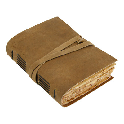 Vintage Leather Journal for women and men 8 x 6 inch Handmade Deckle Edge paper