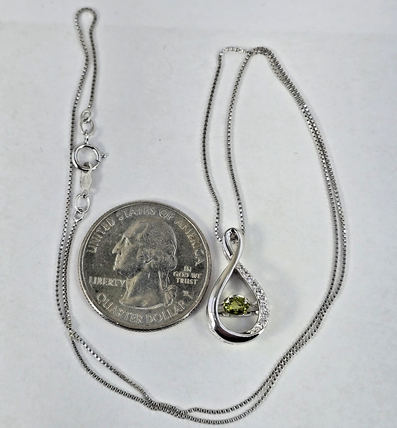 Infinity Loop Sterling Silver Green Tourmaline Di… - image 10