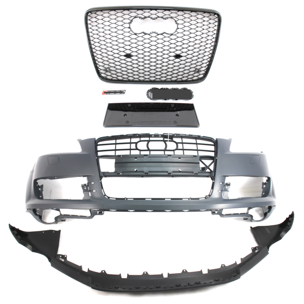 2007-2009 Audi Q7 front bumper cover lower spoiler upper grille 3pc set