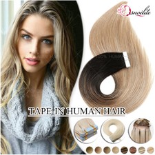 CLEARANCE Tape In Russian 100 Remy Human Hair Extensions Full Head Ombre 40PCS