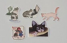  5 Caring For DEMON CAT Humorous Cats Waterproof Decorative Vinyl Stickers