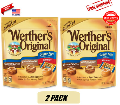 Werthers Original Hard Sugar Free Caramel Coffee,Caramel Candy 7.7Oz, Pack Of 2.
