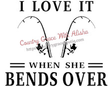 Sublimation Print Bends Over Fishing Ready to Press Heat Transfer