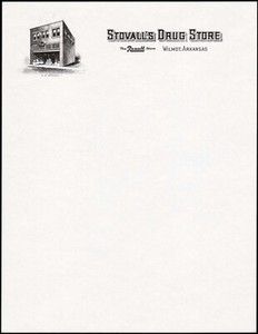 Vintage letterhead STOVALLS REXALL DRUG STORE Wilmot Arkansas early one n-mint+