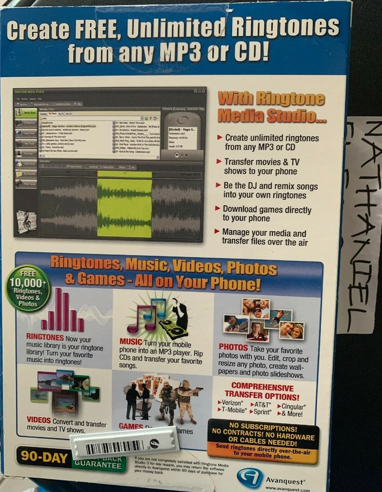 Avanquest Ringtone Media Studio version 3 Retail Box  Create Free Ringtones NIB - Image 2 of 4