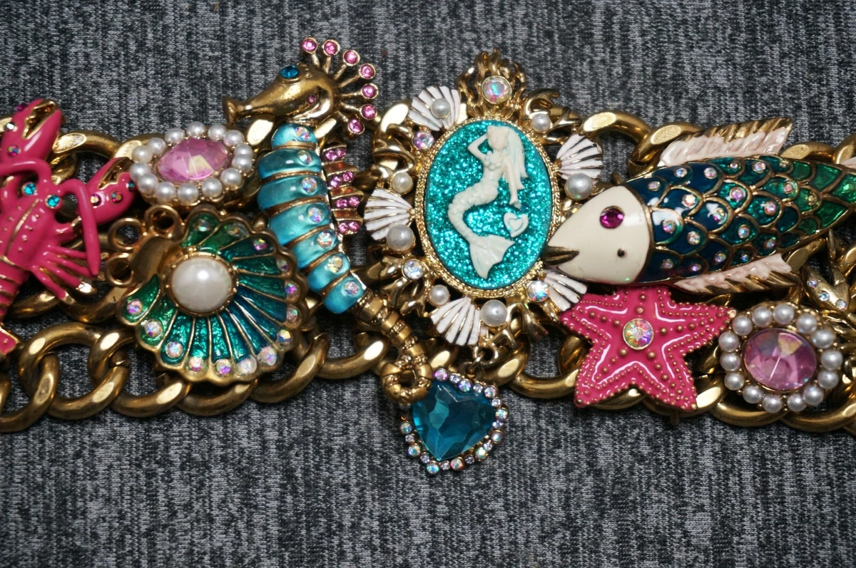 Betsey Johnson JEWELS OF THE SEA BRACELET Seahorse Lobster