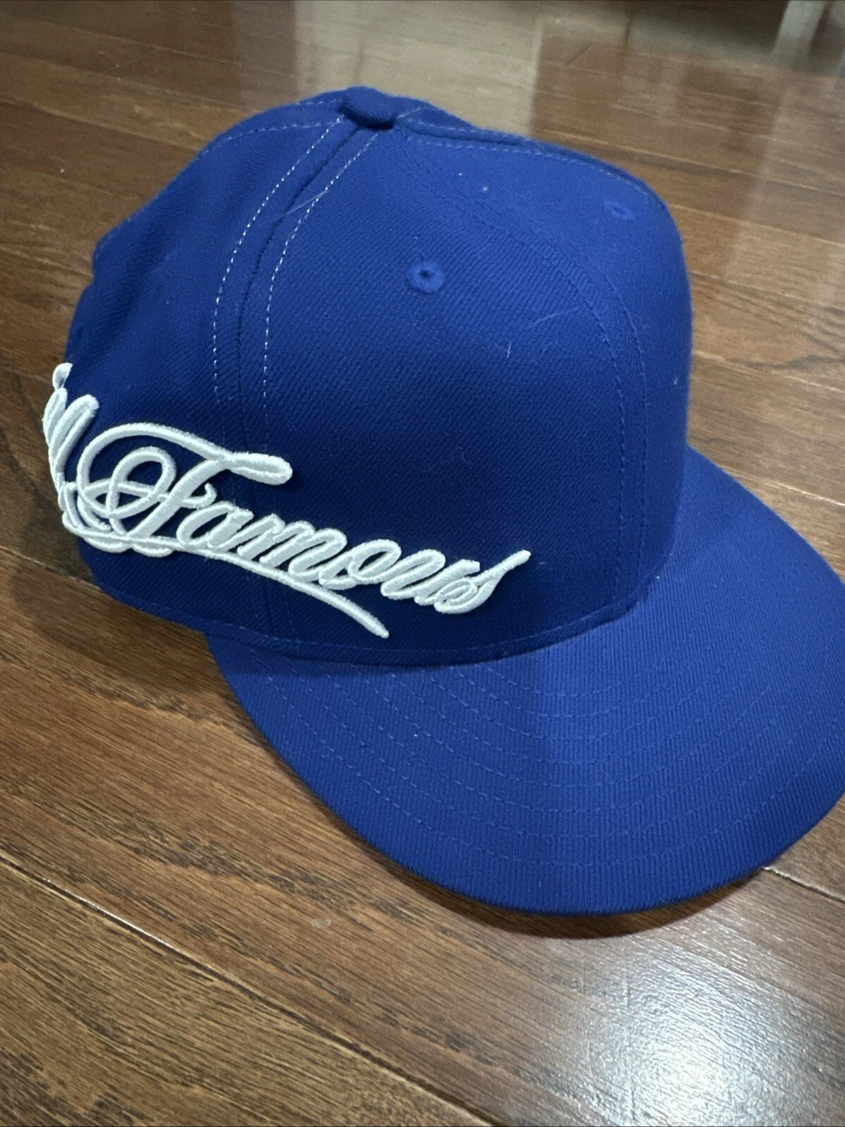 Casquette chapeau Supreme New Era World Famous Script 2006 59fifty 7 5/8 bleu Nike Stussy
