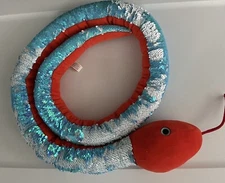Adventure Planet Snake Roughly 65 Inches Reversible Sequins Blue To Silver