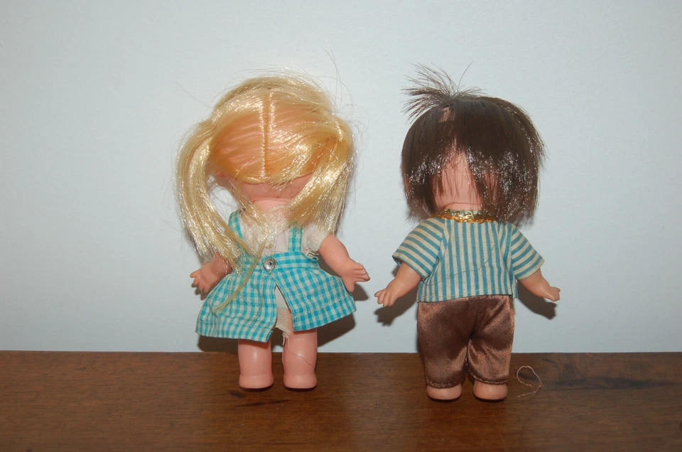 Couple petite Poupée Ancienne 15 cm belle frimousse expressive,collection poupée - Photo 2/2