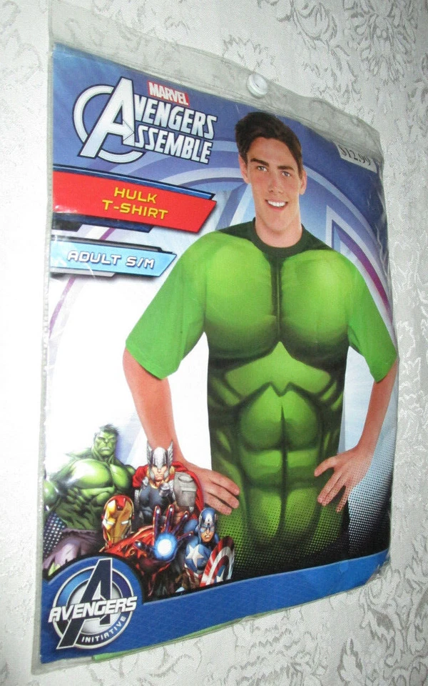 Adult 14+ S/M Hulk T-Shirt Marvel Avengers Assemble Costume Novelty Use - Image 3 of 4