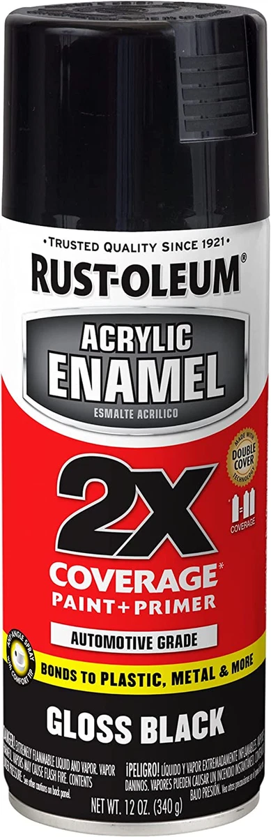 Rust Oleum 271903 Acrylic Enamel 2X Spray Paint 12 Oz Gloss Black