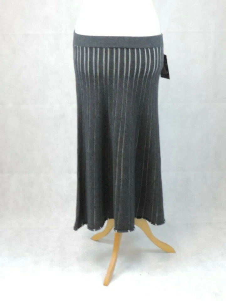 Pure Collection Heather Charcoal Iced Grey Knitted Skirt SL Rrp £129 CR025 DD 15 - Image 2 of 4
